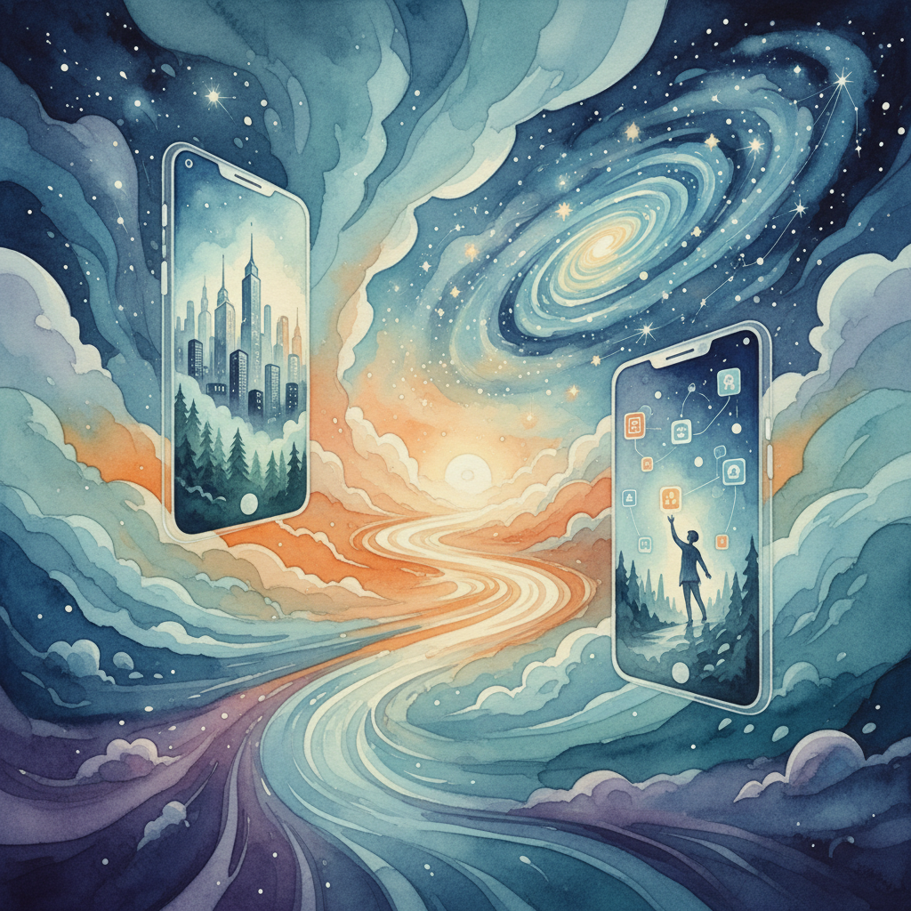 Person smiling and effortlessly using a mobile phone, showcasing a seamless and intuitive mobile user experience.